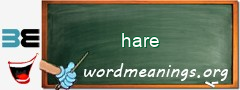 WordMeaning blackboard for hare